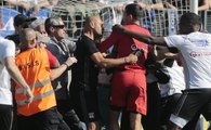 Bastia-Lyon:  les images des corses agressés les joueurs de l'OL !