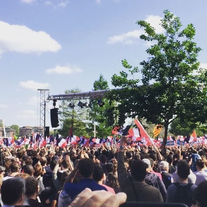 Large Crowd Rallies for Candidate Jean-Luc Melenchon in Toulouse