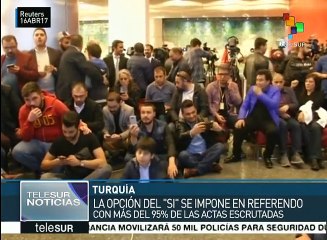 Turquía: con 51.3% se impone hasta el momento el "Sí" en referendo