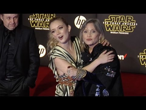 Carrie Fisher & Billie Lourd Star Wars The Force Awakens World Premiere