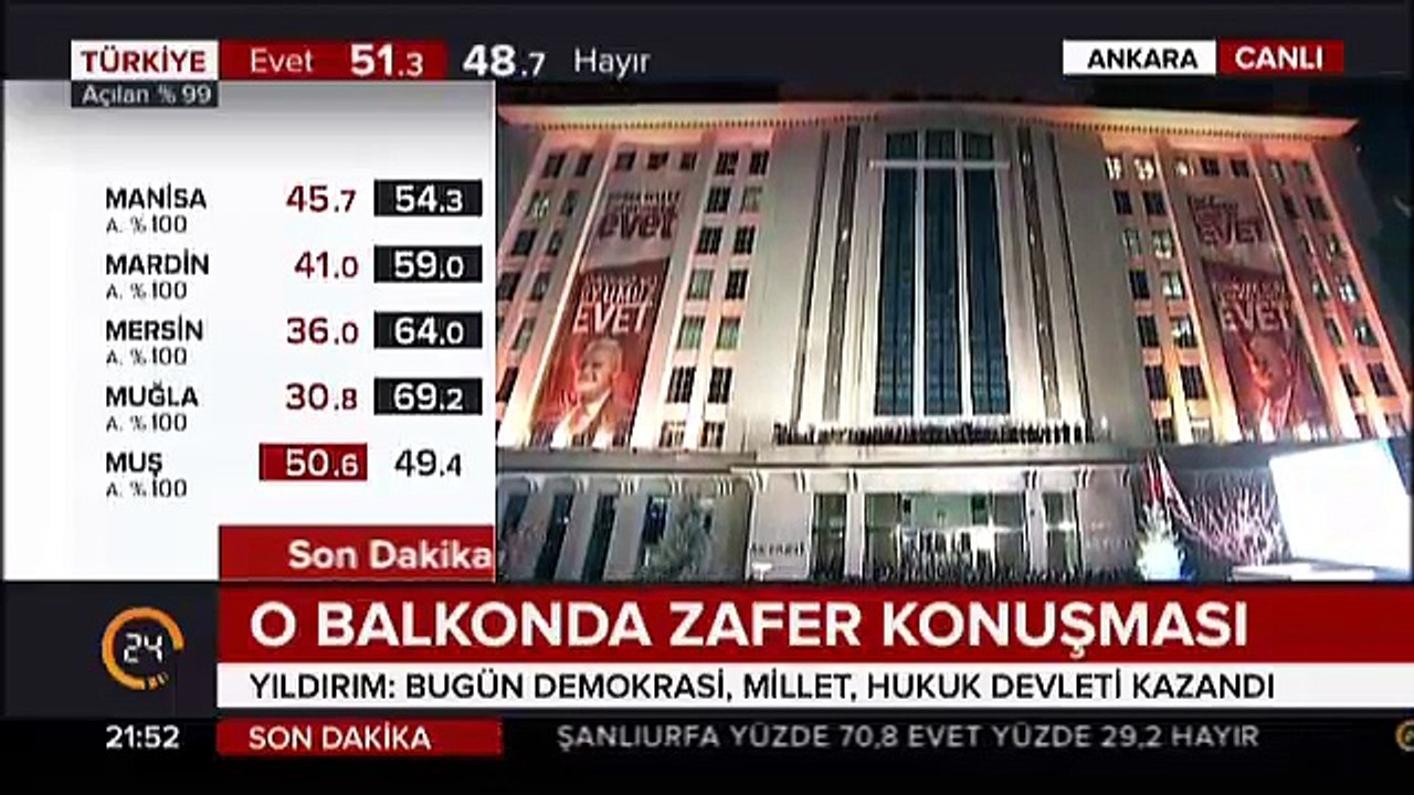 Yıldırım Bu halk oylamasında hayır diyenler de evet diyenler de bir ve değer