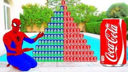 CRAZY COCA COLA SPRITE CHALLENGE! Movie Kids Toys w/ Spiderman, Hulk & Joker Family FUN in