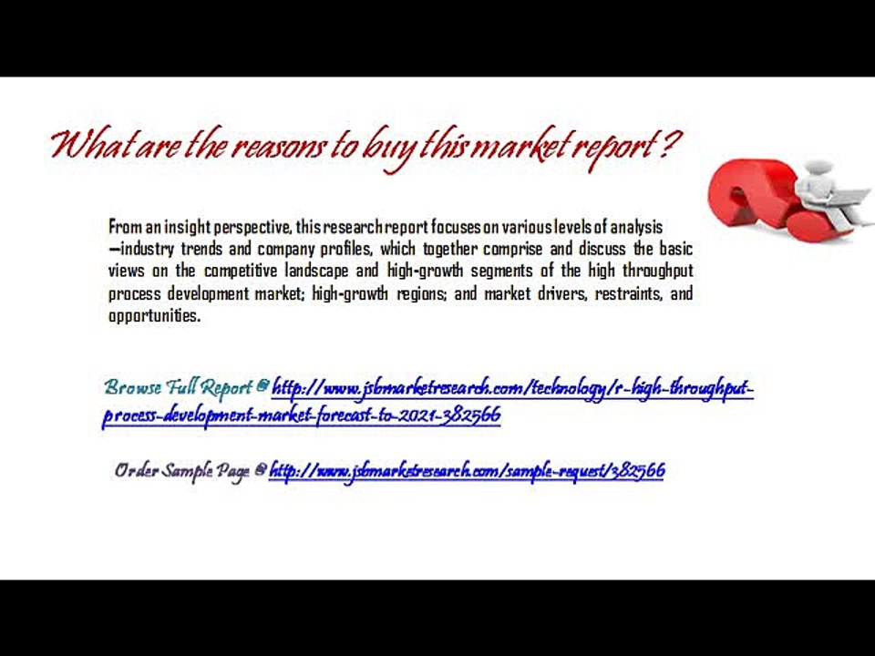 Market Research Report Forecast of High Throughput Process Development – JSB Market Research