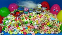 A lot of candy!!! Surprise eggs Disney Cars SpongeBob Peppa Pig TROLLS Minions