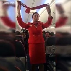Football Fans distracting the air hostess during s