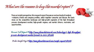 Market Research Report Forecast of High Throughput Process Development