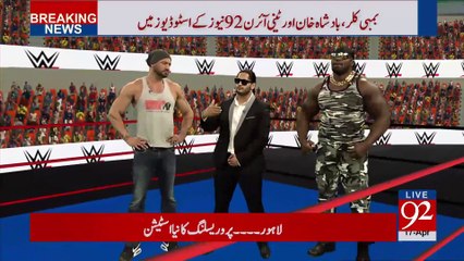 International wrestlers in 92 news studio - 92NewsHDPlus