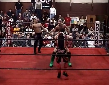 Christopher Daniels + Xavier vs AJ Styles + Amazing Red