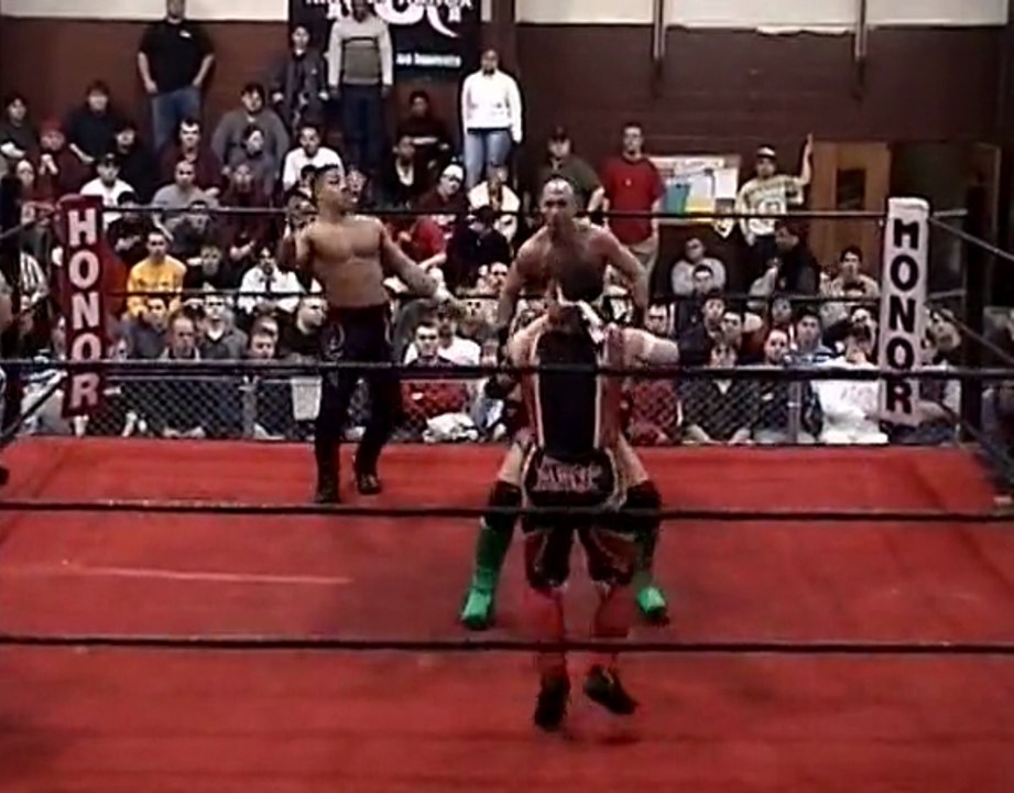 Christopher Daniels + Xavier vs AJ Styles + Amazing Red