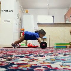 3 Years Old Baby Doing EXERSCISE At Home