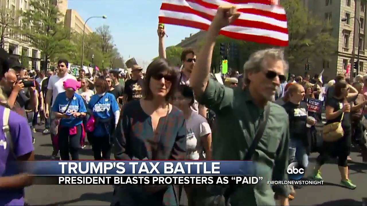 Trump asks who paid for Tax Day protests