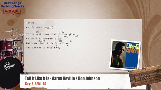 Tell It Like It Is - Aaron Neville / Don Johnson Drums Backing Track