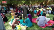 بالفيديو.. المواطنون يحتفلون بأعياد الربيع فى القناطر على أنغام 