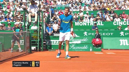 Monte-Carlo - Le superbe point entre Fognini et Carreno Busta