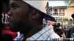 50 cent does play by play of Floyd Mayweather workout 