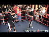 Abner Mares vs. Eric Morel: Mares full shadow boxing and focus mitt workout