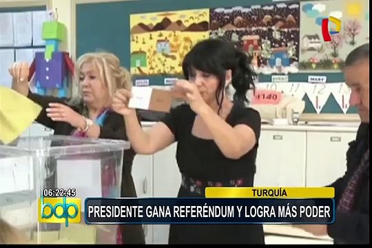 Presidente Recep Tayyip Erdogan gana referéndum en Turquía