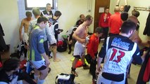Dans les vestiaires de Sansac après la victoire murataise 1 - 2 en Coupe COMBOURIEU (17/04/2017)