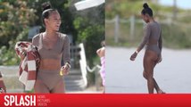 Karrueche Tran Wears a Fashionable Bikini to the Beach