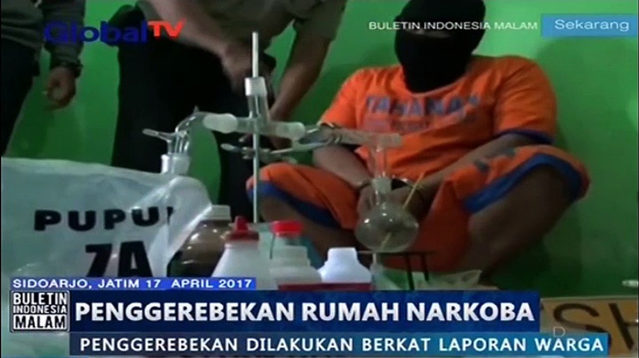 Polisi Gerebek Sebuah Rumah yang Akan Dijadikan Pabrik Narkoba di Sidoarjo Jawa Timur
