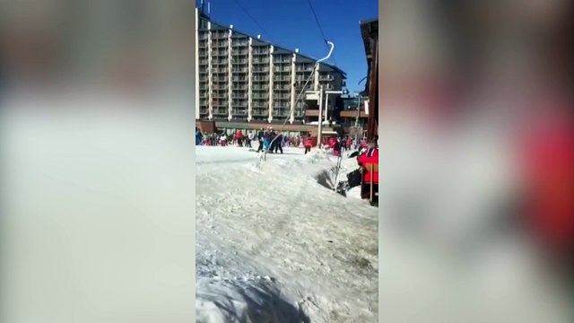 Ce chien veut prendre le tire-fesses dans une station de ski !