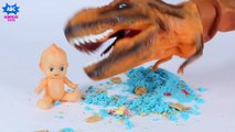 Naughty Baby Dino Learn Colors for Toddlers Dinosaur Finger Family Kinetic Sand Ice Cre