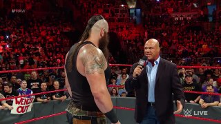 Kurt Angle confronts Braun Strowman- Raw, April 17, 2017
