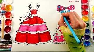 How To Draw Dresses for Girls Video for Kids To Learn Coloring - painting for kids