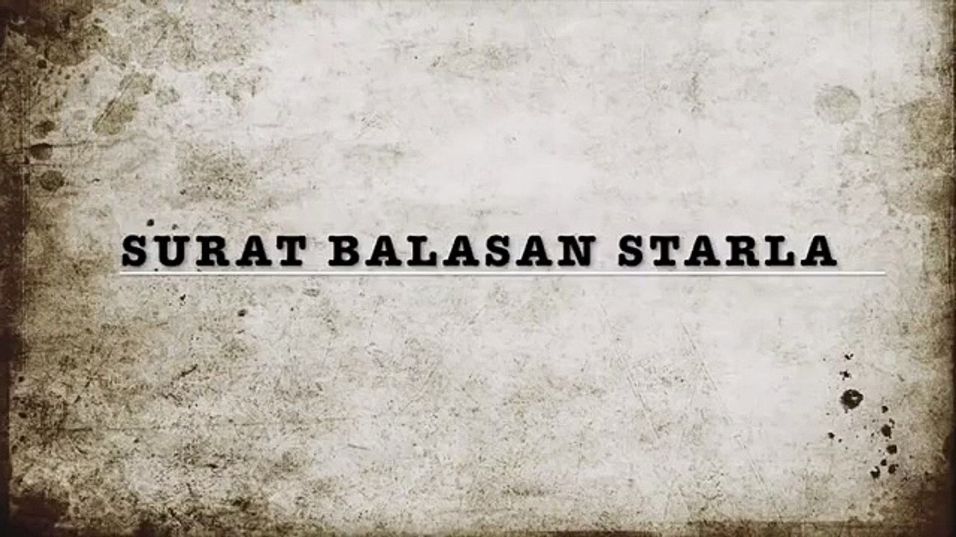 Surat Balasan Starla