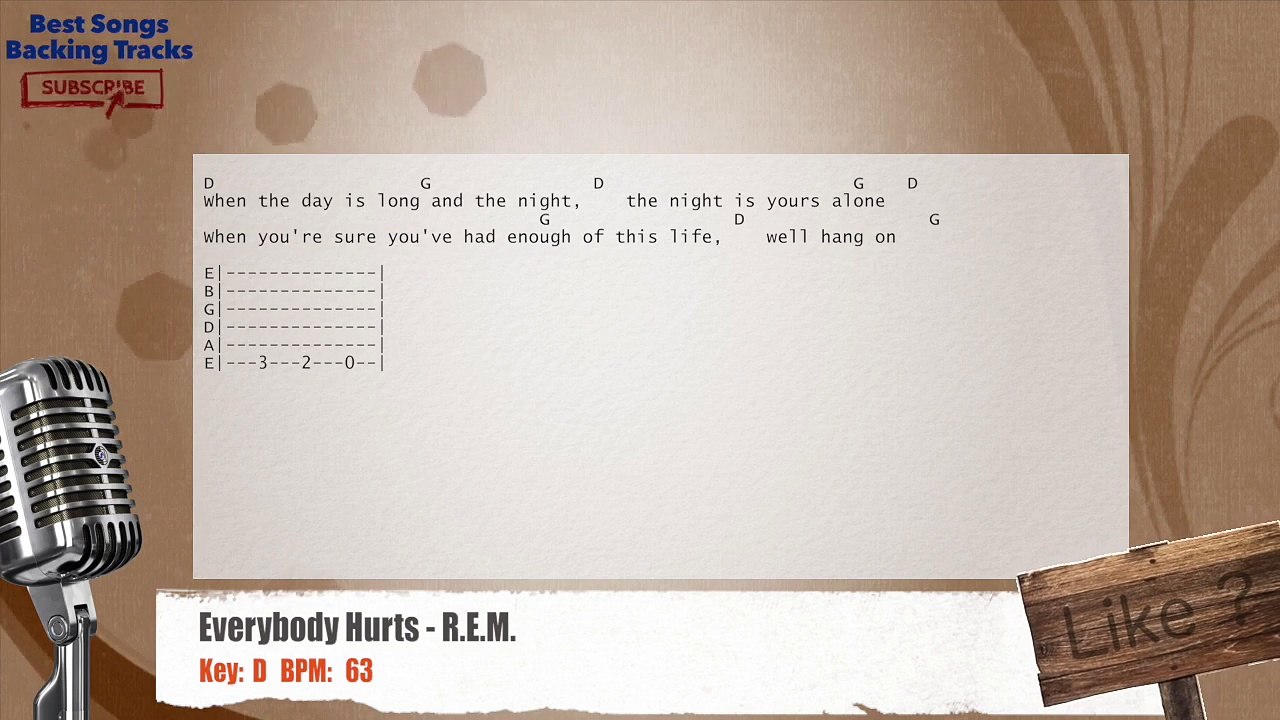 Everybody Hurts - R.E.M. Vocal Backing Track