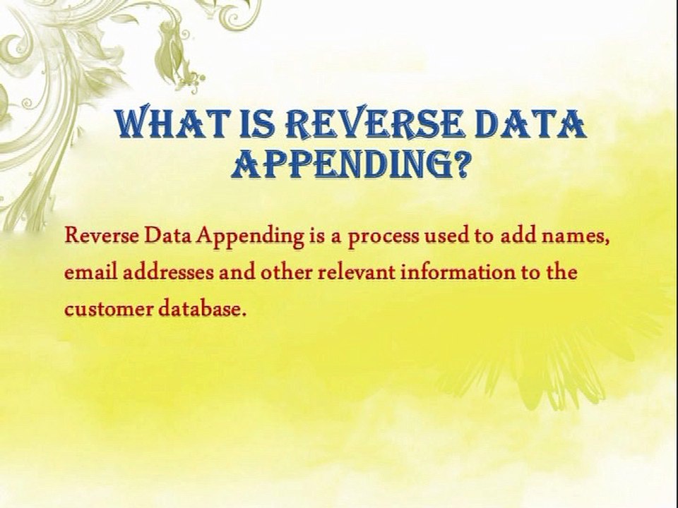 Reverse Data Appending Services - B2B Capricorn