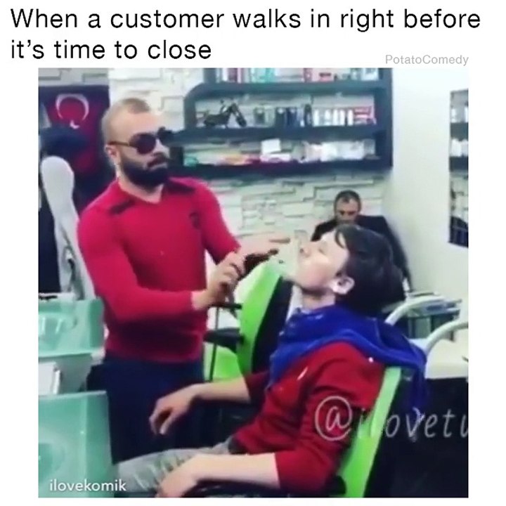 Hilarious hair cutting