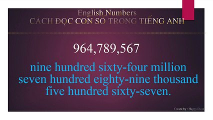 Lesson 1: Numbers (P8)_Nine Figure Numbers | Chủ đề : Số Gồm 9 Con Số | Học Từ Vựng Tiếng Anh Theo Chủ Đề