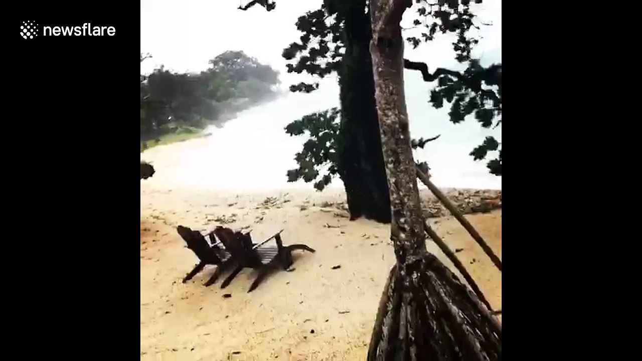 Cyclone Cook battering beach on Vanuatu