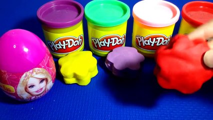BarbieGG Unboxing 3 Playdoh Flower Surprise EGGS Minnie Maus