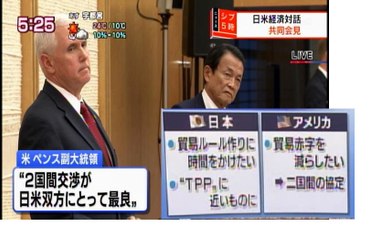 麻生＆ペンス 日米経済対話 共同会見 (Aso, Pence)