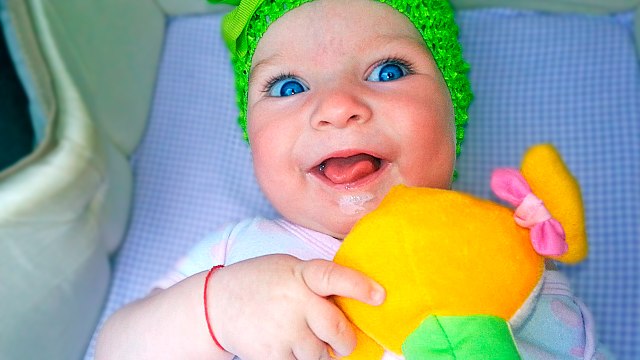 Cute Baby Blowing Raspberries. Little girl blowing raspberries fun