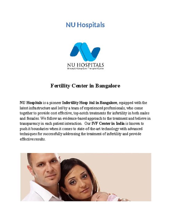Fertility Center in Bangalore - NU Hospitals