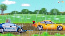 Learn Colors & Vehicles Monster Truck & Police car w Race Cars 2D Animation Compilation For Children