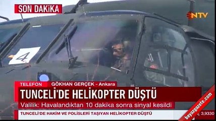 Tunceli'de helikopter düştü