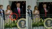 Melania Trump nudge President Trump for National Anthem