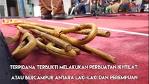 Empat Pasangan Non Muhrim Dihukum Cambuk di Halaman Masjid Darul Makmur Aceh