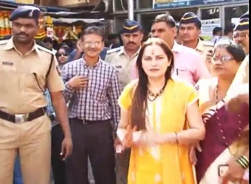 Bollywood Actress Jaya Prada Spotted at Siddhivinayak Temple, Mumbai