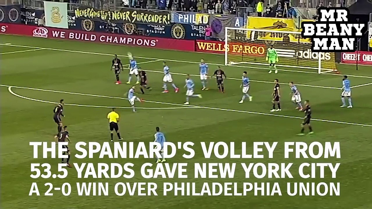 David Villa Hits 52-Yard Wonder Goal For New York City
