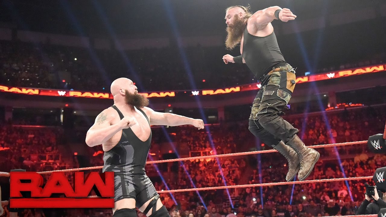 Unbelievable slow-mo video of Braun Strowman and Big Show destroying the ring- April 17, 2017