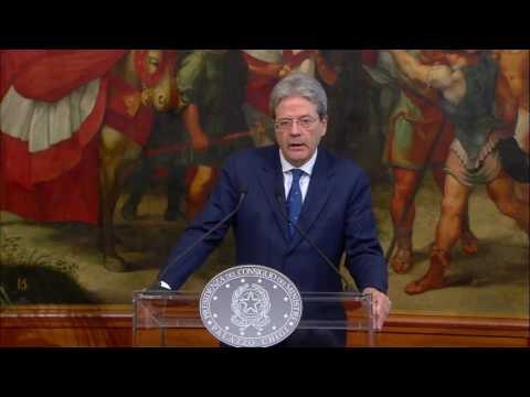 Roma - Gentiloni alla cerimonia di firma del Memorandum (14.04.17)