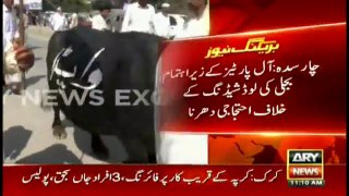 People in Charsadda protest in a unique way