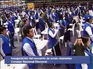 CNE lleva a cabo audiencia de recuento de votos