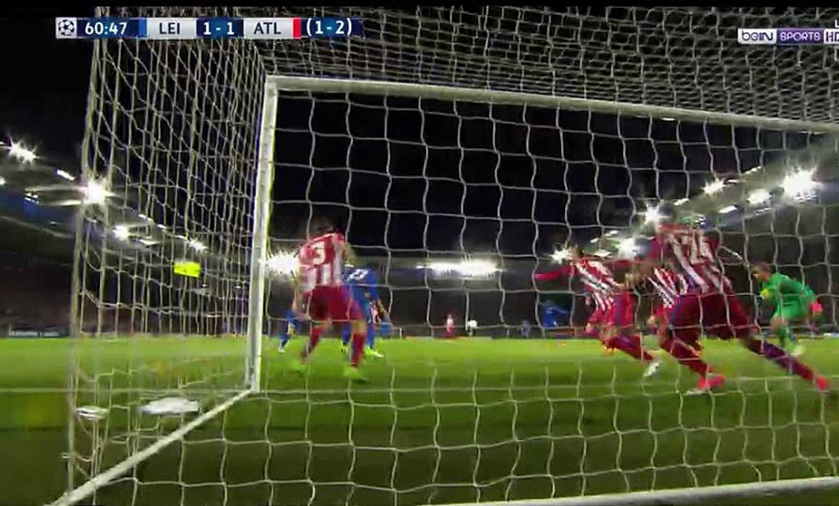 هدف التعادل لليستر سيتي في مرمى اتلتيكو مدريد