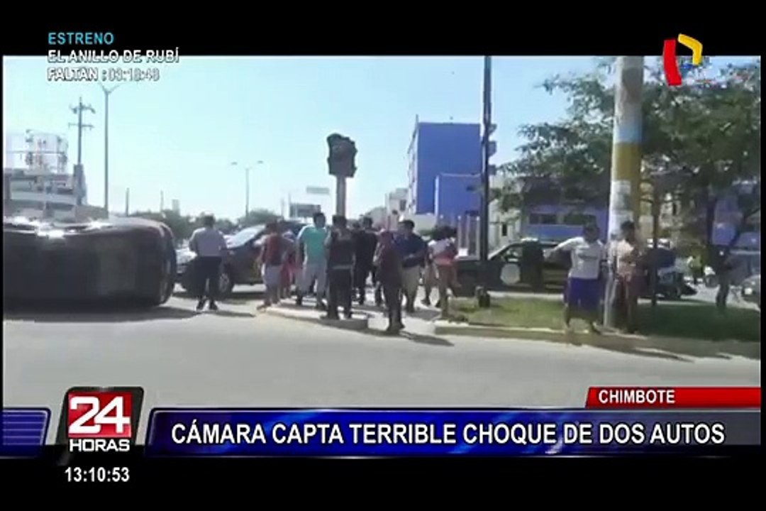 Cámara capta violento accidente de tránsito en Nuevo Chimbote